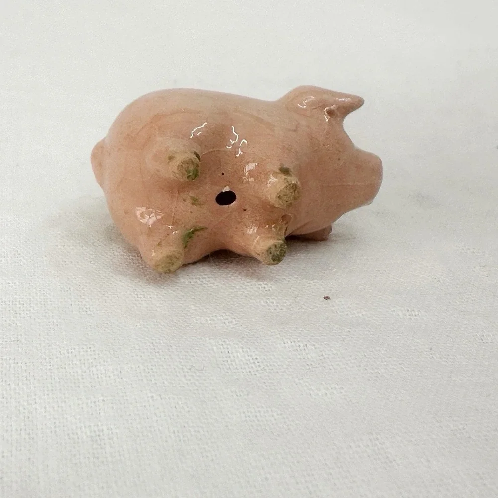 Porcelain Miniature Hagen Renaker Landrace Pink Piglet Baby Piggy‎ Pig Farm Tiny